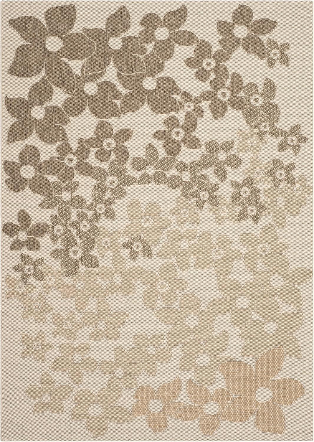 image:imageMartha Stewart x SAFAVIEH Outdoor Area Rug Collection 8 x 112 Beige amp Brown Weather Resistant amp Washable Ideal for Patio Backyard Mudroom Deck Dining Space MSR4246232BeigeBrown