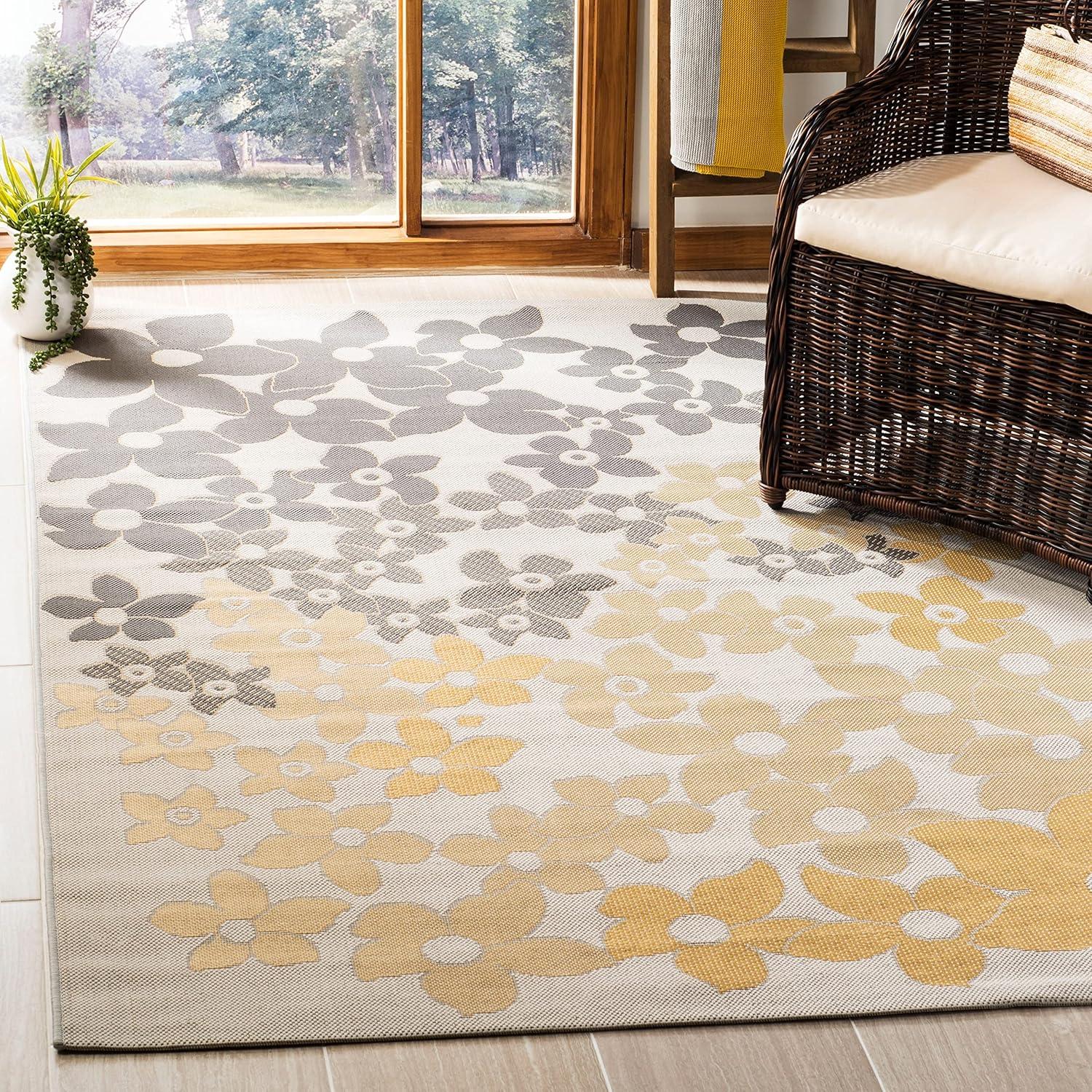 image:imageMartha Stewart x SAFAVIEH Outdoor Area Rug Collection 8 x 112 Beige amp Brown Weather Resistant amp Washable Ideal for Patio Backyard Mudroom Deck Dining Space MSR4246232BeigeBrown