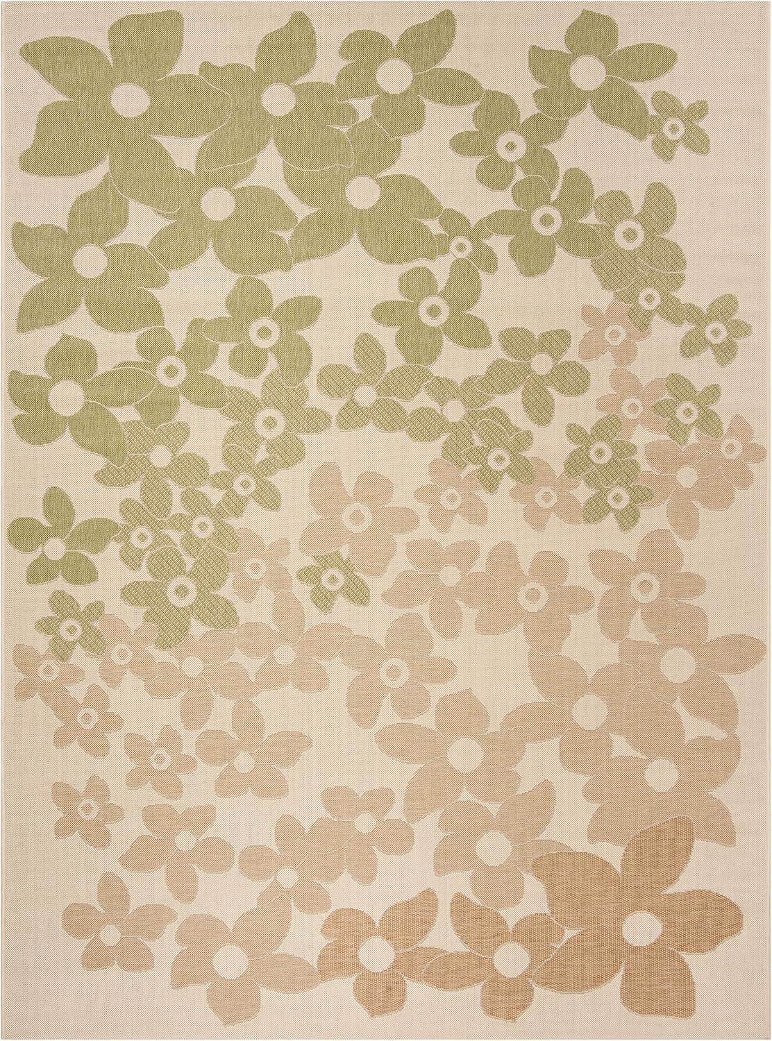 image:imageMartha Stewart x SAFAVIEH Outdoor Area Rug Collection 8 x 112 Beige amp Brown Weather Resistant amp Washable Ideal for Patio Backyard Mudroom Deck Dining Space MSR4246232BeigeSweet Pea