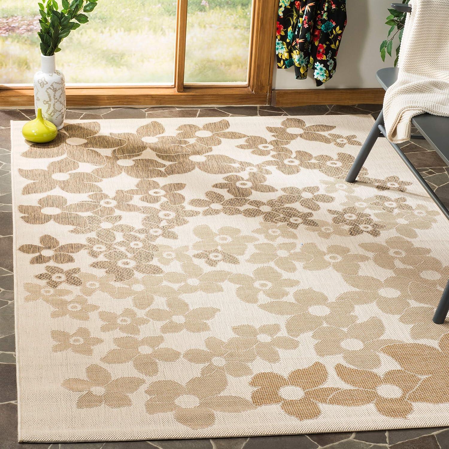 image:imageMartha Stewart x SAFAVIEH Outdoor Area Rug Collection 8 x 112 Beige amp Brown Weather Resistant amp Washable Ideal for Patio Backyard Mudroom Deck Dining Space MSR4246232BeigeBrown