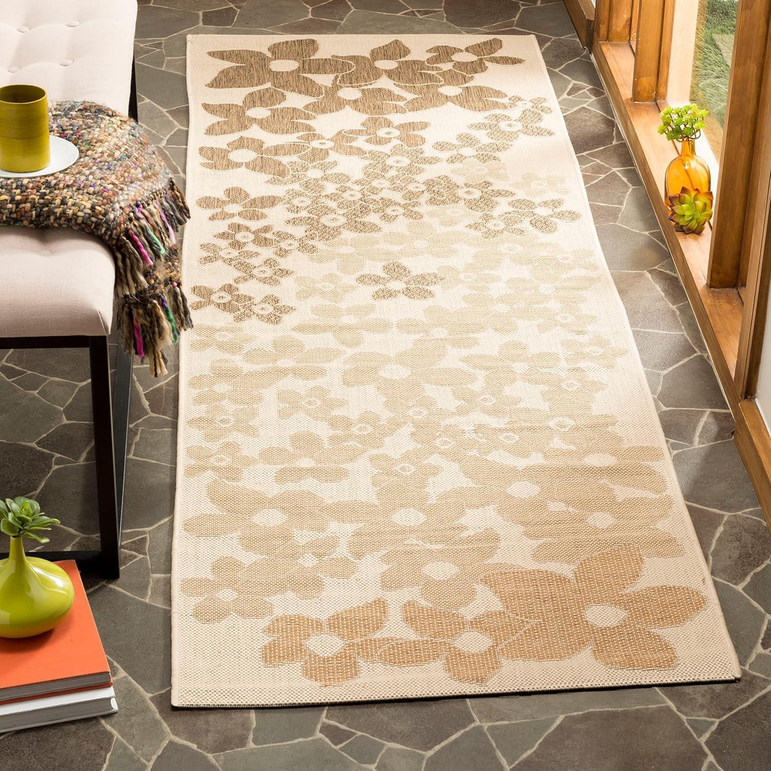 image:imageMartha Stewart x SAFAVIEH Outdoor Area Rug Collection 8 x 112 Beige amp Brown Weather Resistant amp Washable Ideal for Patio Backyard Mudroom Deck Dining Space MSR4246232BeigeBrown