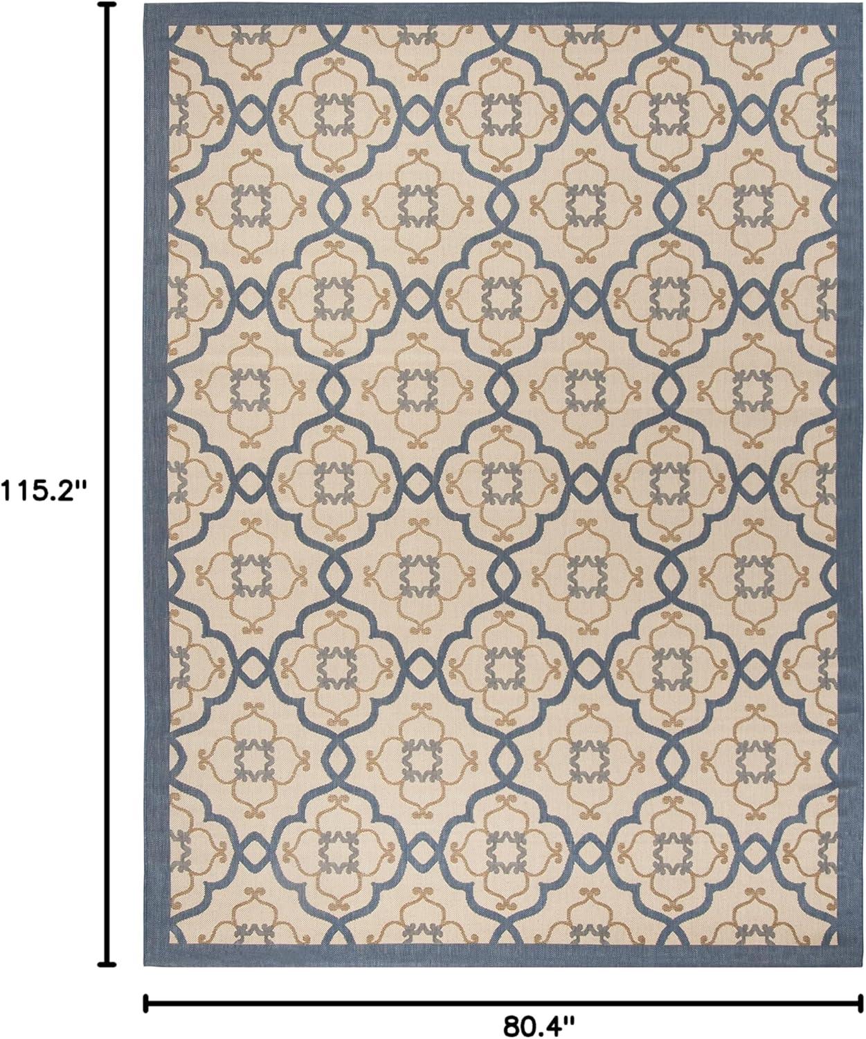 image:imageMartha Stewart x SAFAVIEH Outdoor Area Rug Collection 8 x 112 Beige amp Sweet Pea Weather Resistant amp Washable Ideal for Patio Backyard Mudroom Deck Dining Space MSR4262Azurite
