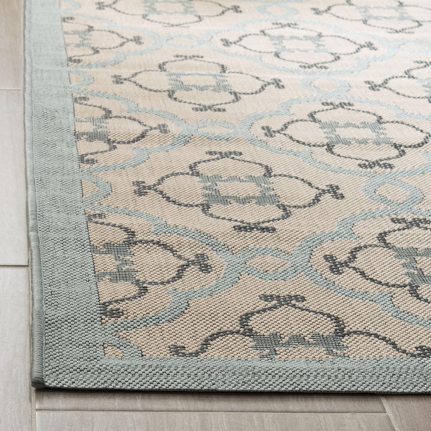 image:imageMartha Stewart x SAFAVIEH Outdoor Area Rug Collection 8 x 112 Beige amp Sweet Pea Weather Resistant amp Washable Ideal for Patio Backyard Mudroom Deck Dining Space MSR4262BeigeSweet Pea