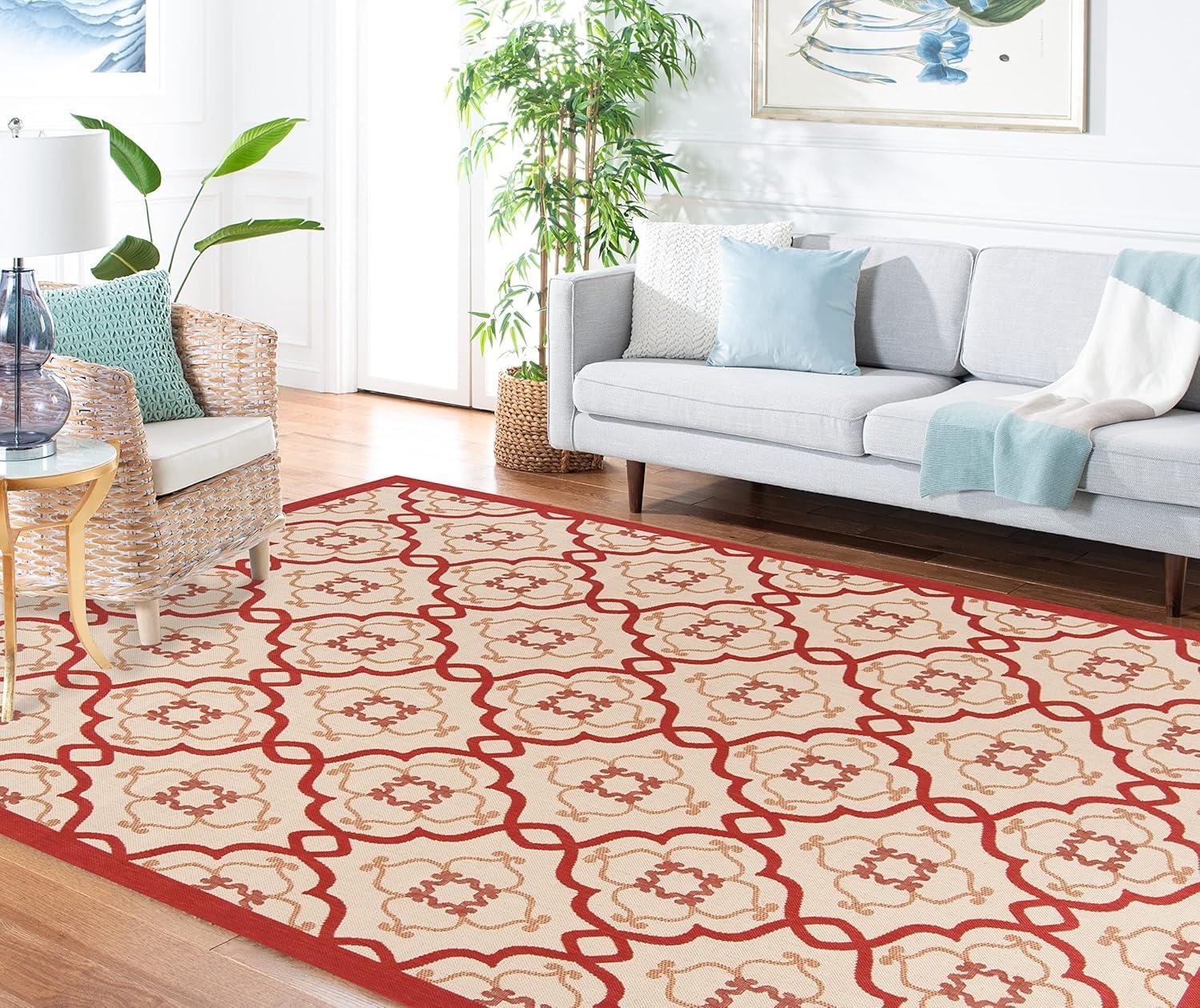 image:imageMartha Stewart x SAFAVIEH Outdoor Area Rug Collection 8 x 112 Beige amp Sweet Pea Weather Resistant amp Washable Ideal for Patio Backyard Mudroom Deck Dining Space MSR4262Bougainvillea