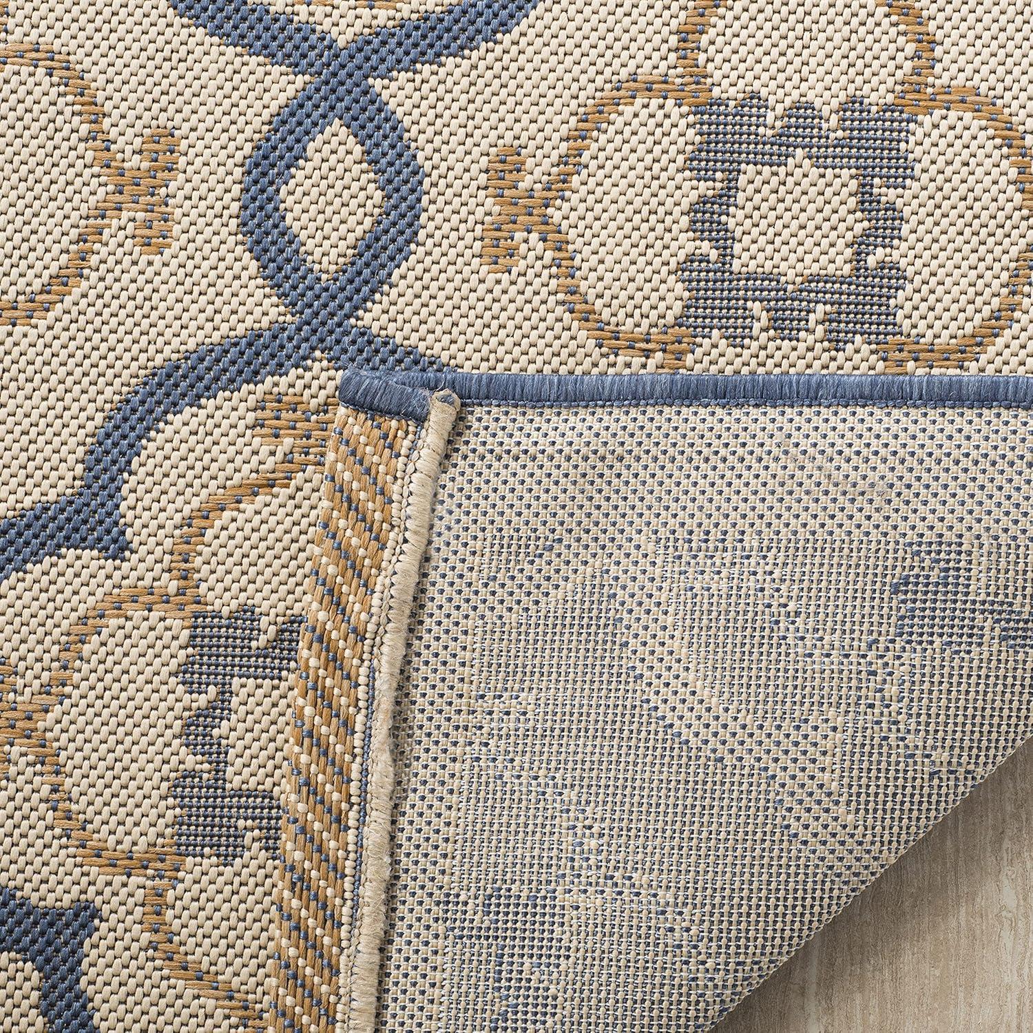 image:imageMartha Stewart x SAFAVIEH Outdoor Area Rug Collection 8 x 112 Beige amp Sweet Pea Weather Resistant amp Washable Ideal for Patio Backyard Mudroom Deck Dining Space MSR4262Azurite