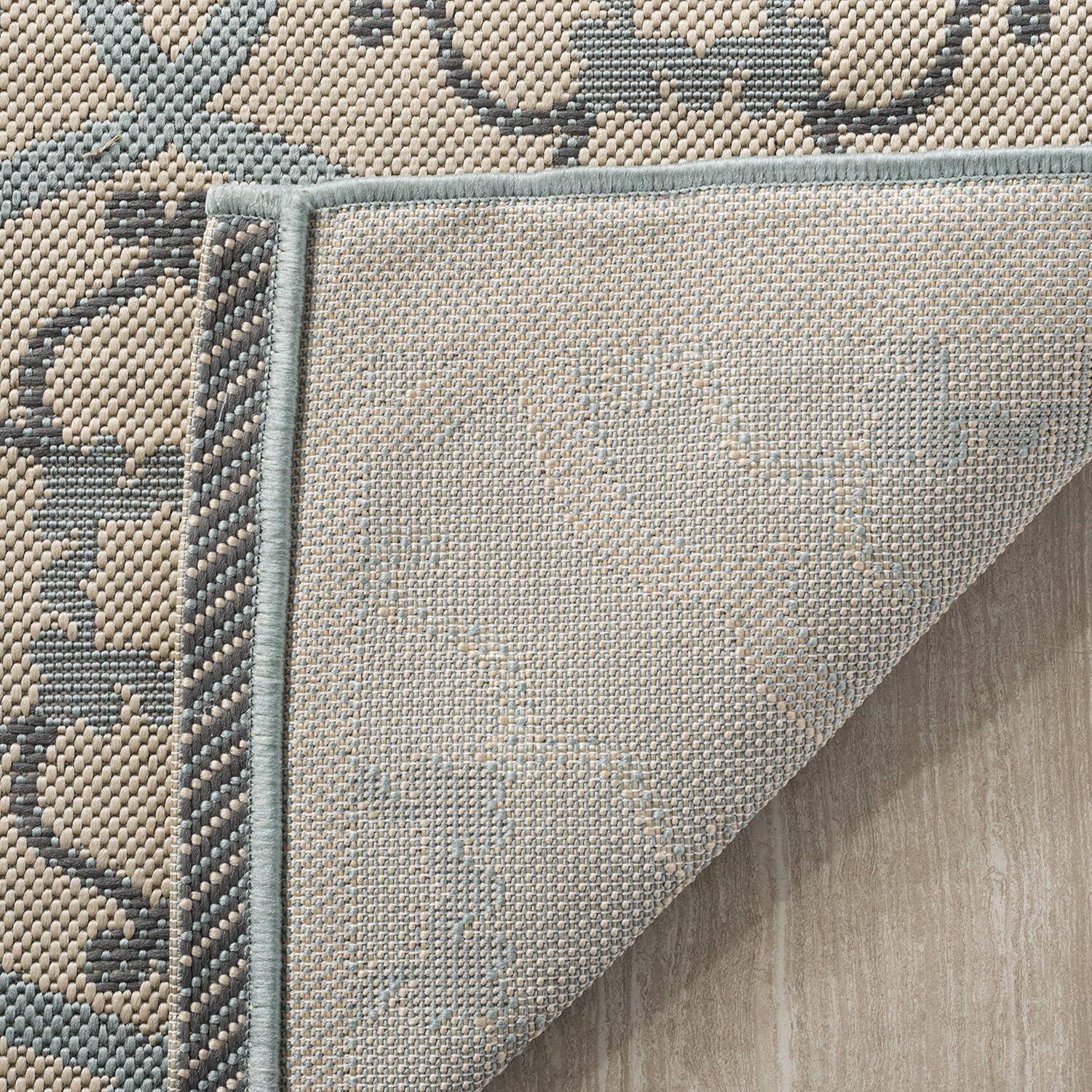 image:imageMartha Stewart x SAFAVIEH Outdoor Area Rug Collection 8 x 112 Beige amp Sweet Pea Weather Resistant amp Washable Ideal for Patio Backyard Mudroom Deck Dining Space MSR4262Yucca Plant