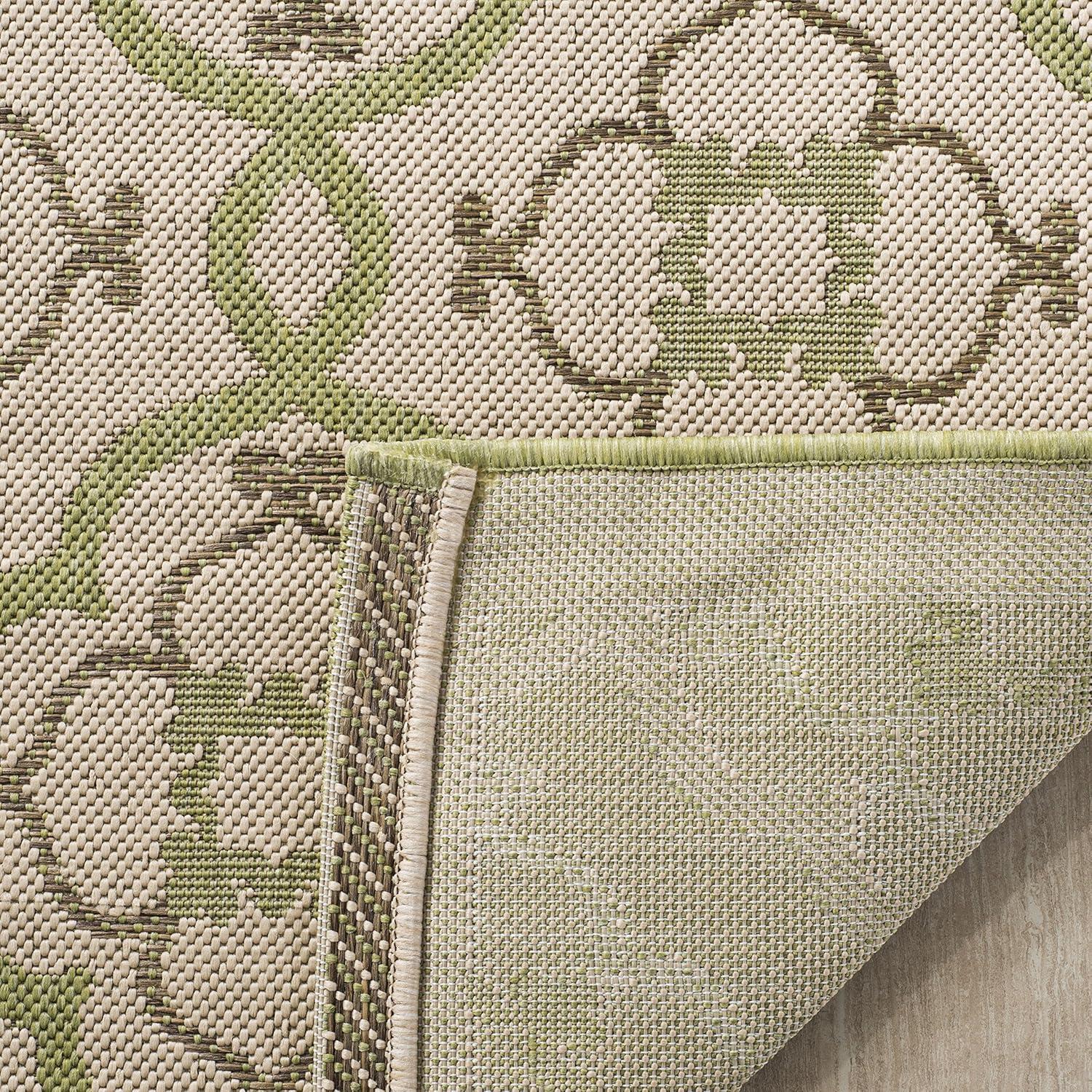 image:imageMartha Stewart x SAFAVIEH Outdoor Area Rug Collection 8 x 112 Beige amp Sweet Pea Weather Resistant amp Washable Ideal for Patio Backyard Mudroom Deck Dining Space MSR4262BeigeSweet Pea