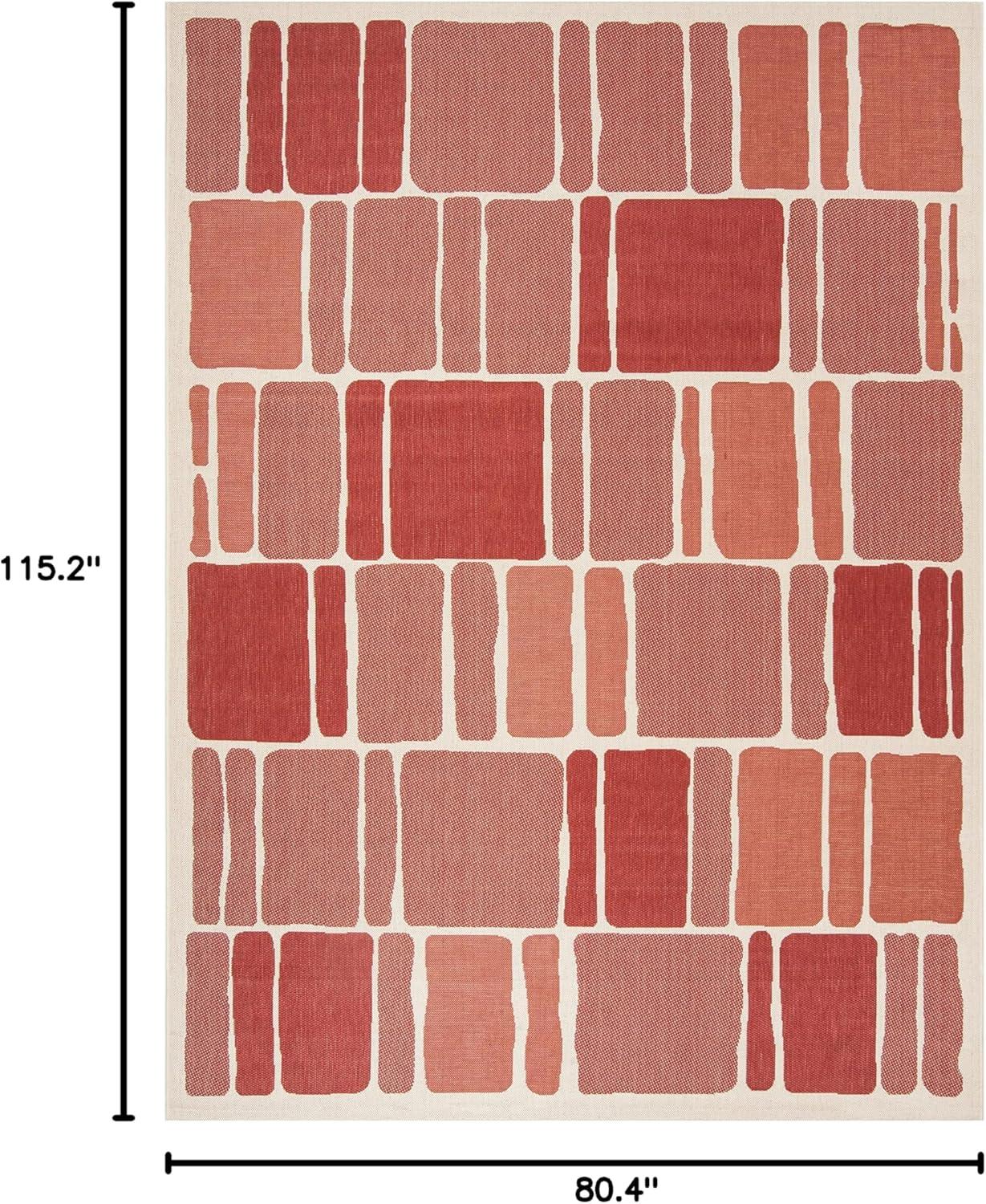 image:imageMartha Stewart x SAFAVIEH Outdoor Area Rug Collection 8 x 112 Cream amp Sweet Pea Weather Resistant amp Washable Ideal for Patio Backyard Mudroom Deck Dining Space MSR4289325BeigeRed
