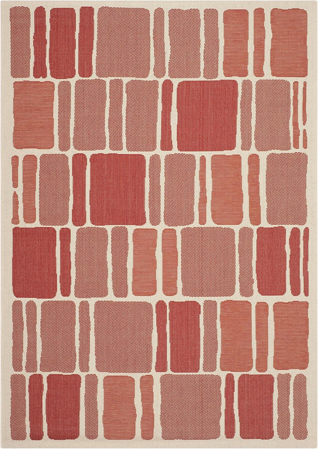 image:imageMartha Stewart x SAFAVIEH Outdoor Area Rug Collection 8 x 112 Cream amp Sweet Pea Weather Resistant amp Washable Ideal for Patio Backyard Mudroom Deck Dining Space MSR4289325BeigeRed