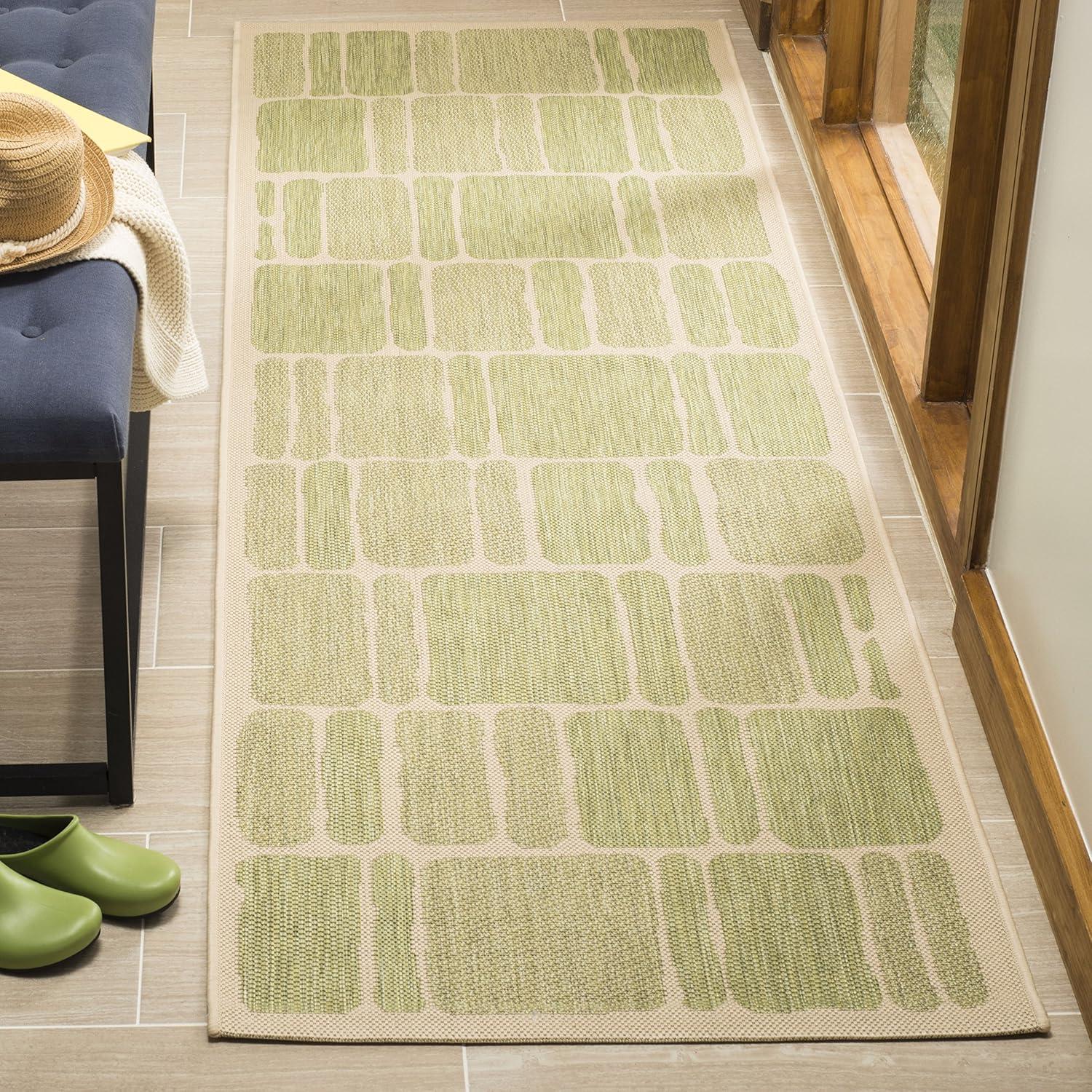 image:imageMartha Stewart x SAFAVIEH Outdoor Area Rug Collection 8 x 112 Cream amp Sweet Pea Weather Resistant amp Washable Ideal for Patio Backyard Mudroom Deck Dining Space MSR4289325CreamSweet Pea