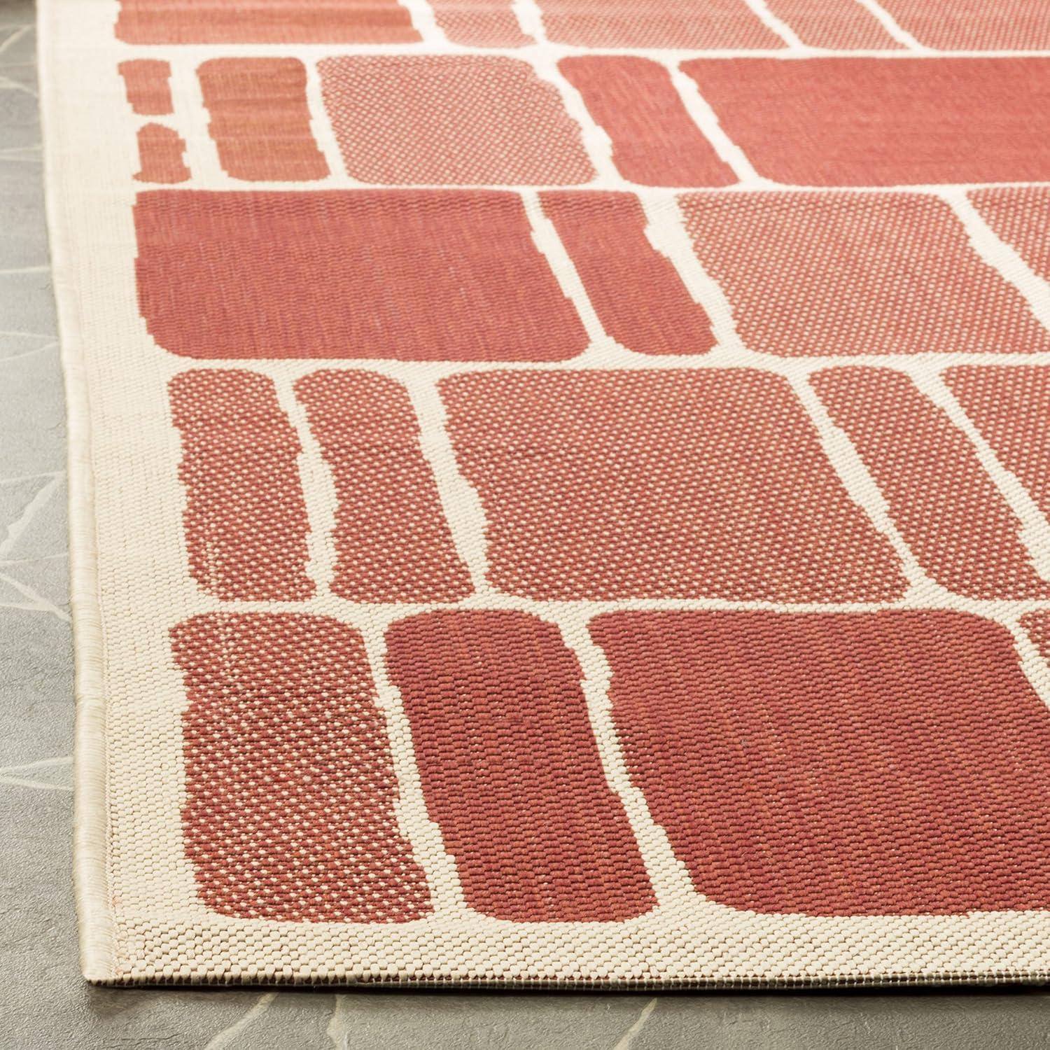 image:imageMartha Stewart x SAFAVIEH Outdoor Area Rug Collection 8 x 112 Cream amp Sweet Pea Weather Resistant amp Washable Ideal for Patio Backyard Mudroom Deck Dining Space MSR4289325BeigeRed