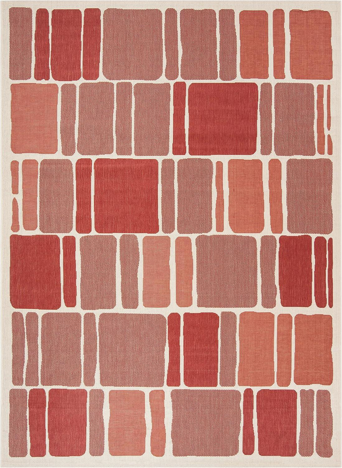 image:imageMartha Stewart x SAFAVIEH Outdoor Area Rug Collection 8 x 112 Cream amp Sweet Pea Weather Resistant amp Washable Ideal for Patio Backyard Mudroom Deck Dining Space MSR4289325BeigeRed