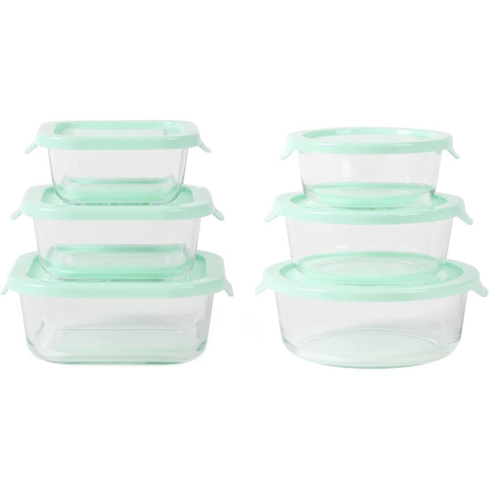 image:imageMartha Stewart 12 Piece Storage Borosilicate Glass Container Set wSnap Martha Blue Lids