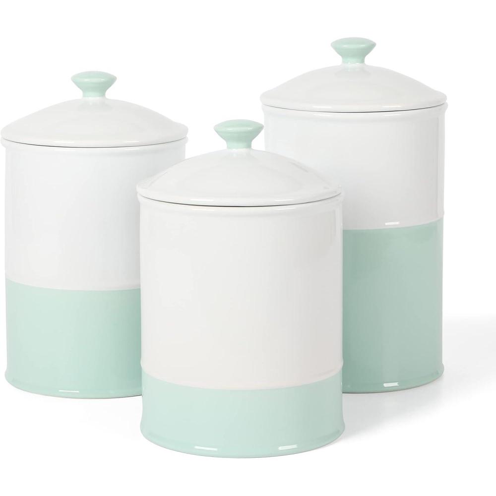 image:imageMartha Stewart 6 Piece Stoneware TwoTone Canister Set Martha Blue