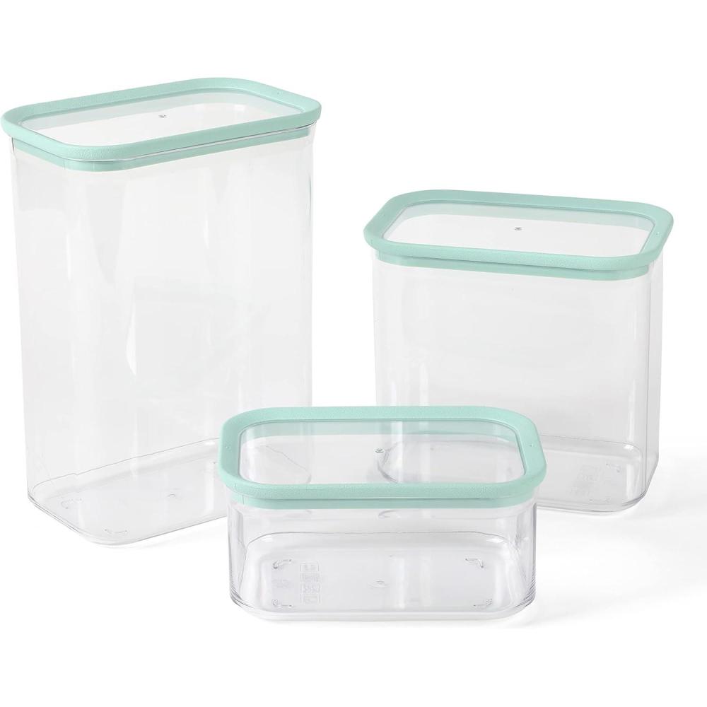 image:imageMartha Stewart Denslow 6 Piece 126 oz 333 oz 167 oz Square and Rectangular Food Container Set wMartha Blue LidRectangular 92oz  60oz  26oz