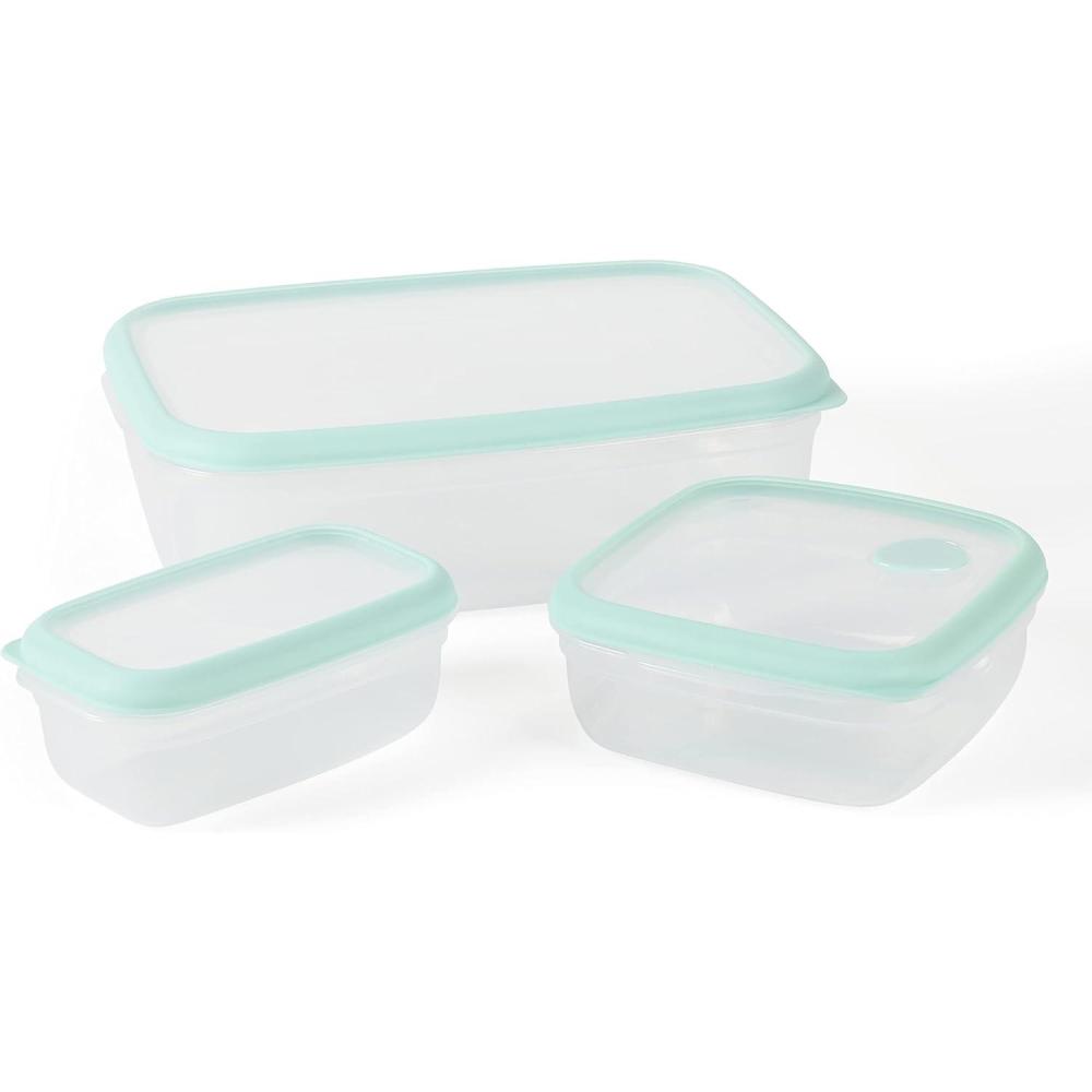 image:imageMartha Stewart Denslow 6 Piece 126 oz 333 oz 167 oz Square and Rectangular Food Container Set wMartha Blue LidSquare  Rectangular 126oz  333oz  167oz