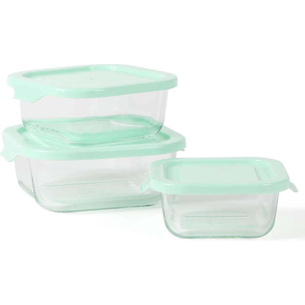 image:imageMartha Stewart Denslow 6 Piece 126 oz 333 oz 167 oz Square and Rectangular Food Container Set wMartha Blue LidSquare 27oz  176oz  108oz