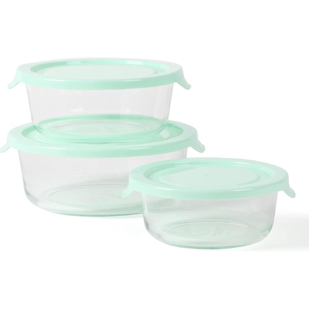 image:imageMartha Stewart Langstaff 6 Piece 92 oz 60 oz 26 oz Stackable Rectangular Container Set wMartha Blue LidRound 321oz 22oz 135oz