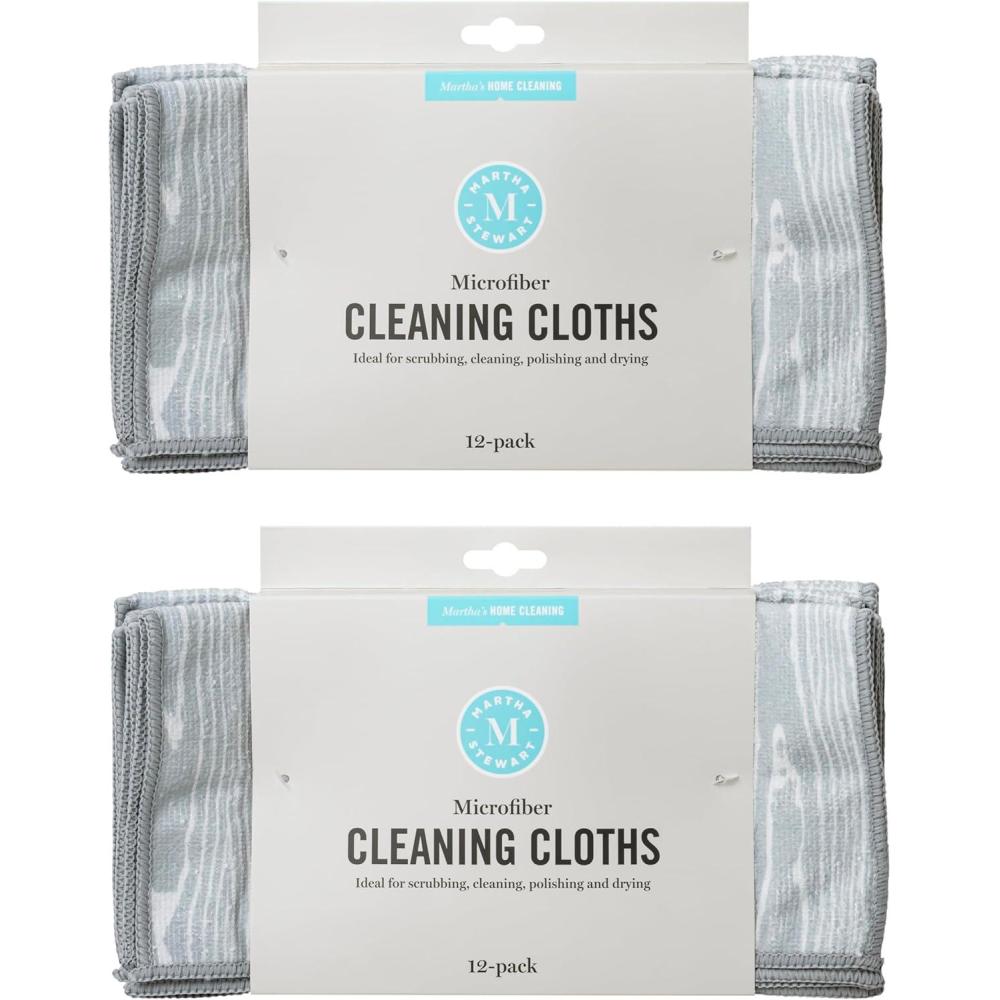 image:imageMartha Stewart Microfiber Cleaning Cloths UltraAbsorbent LintFree Cleaning Towels for Home amp Kitchen Teal Gingham 11 Inches 24 CountFaux Bois