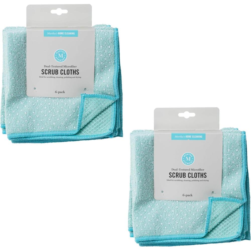 image:imageMartha Stewart Microfiber Scrub Kitchen Cloths Polka Dot 12 Count