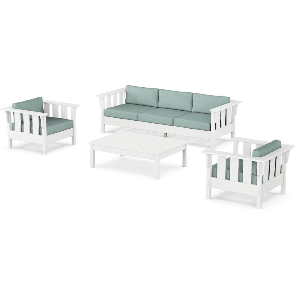 image:imageMartha Stewart by POLYWOOD Acadia 4Piece Deep Seating Set with Sofa in White Glacier SpaGlacier Spa