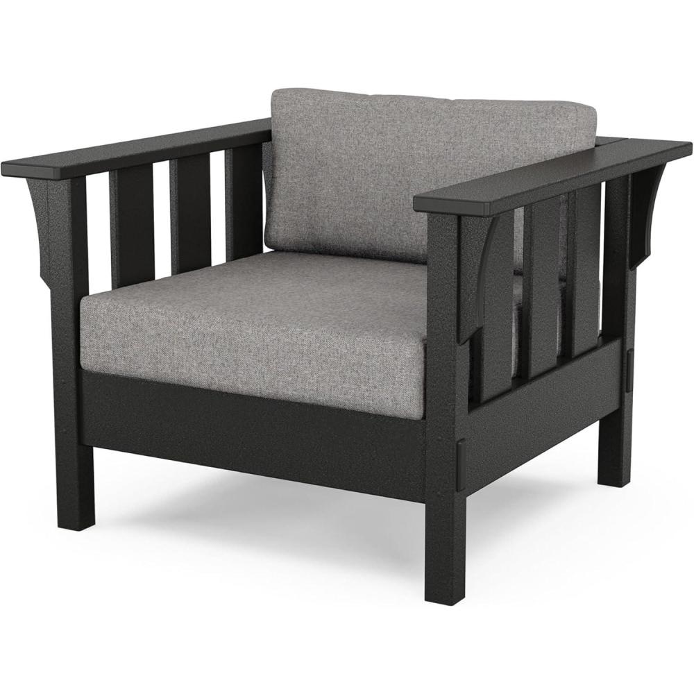 image:imageMartha Stewart by POLYWOOD Acadia Deep Seating Chair in Slate GreyNatural LinenBlack Grey Mist