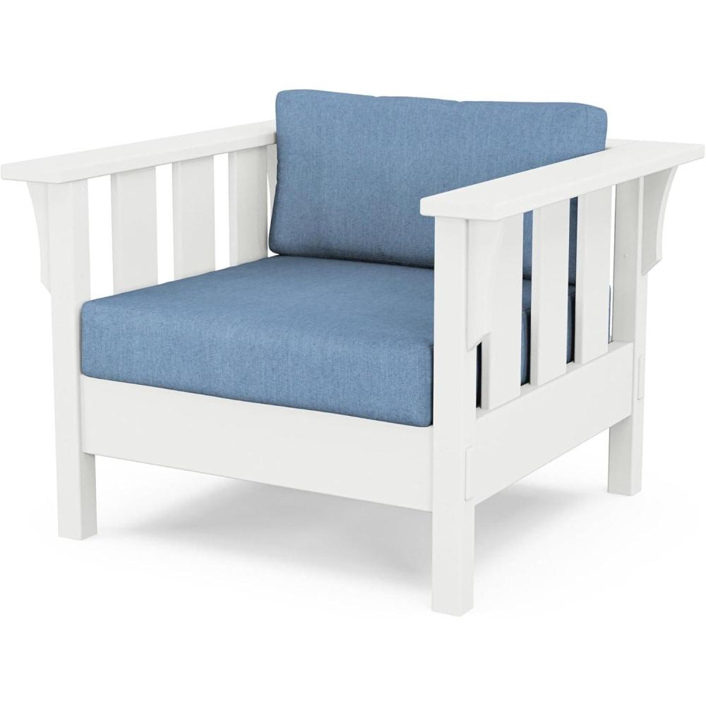 image:imageMartha Stewart by POLYWOOD Acadia Deep Seating Chair in Slate GreyNatural LinenWhite Sky Blue