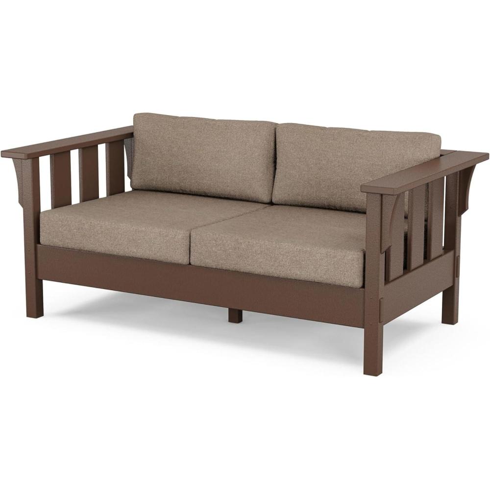 image:imageMartha Stewart by POLYWOOD Acadia Deep Seating Loveseat in MahoganySpiced BurlapMahogany Spiced Burlap