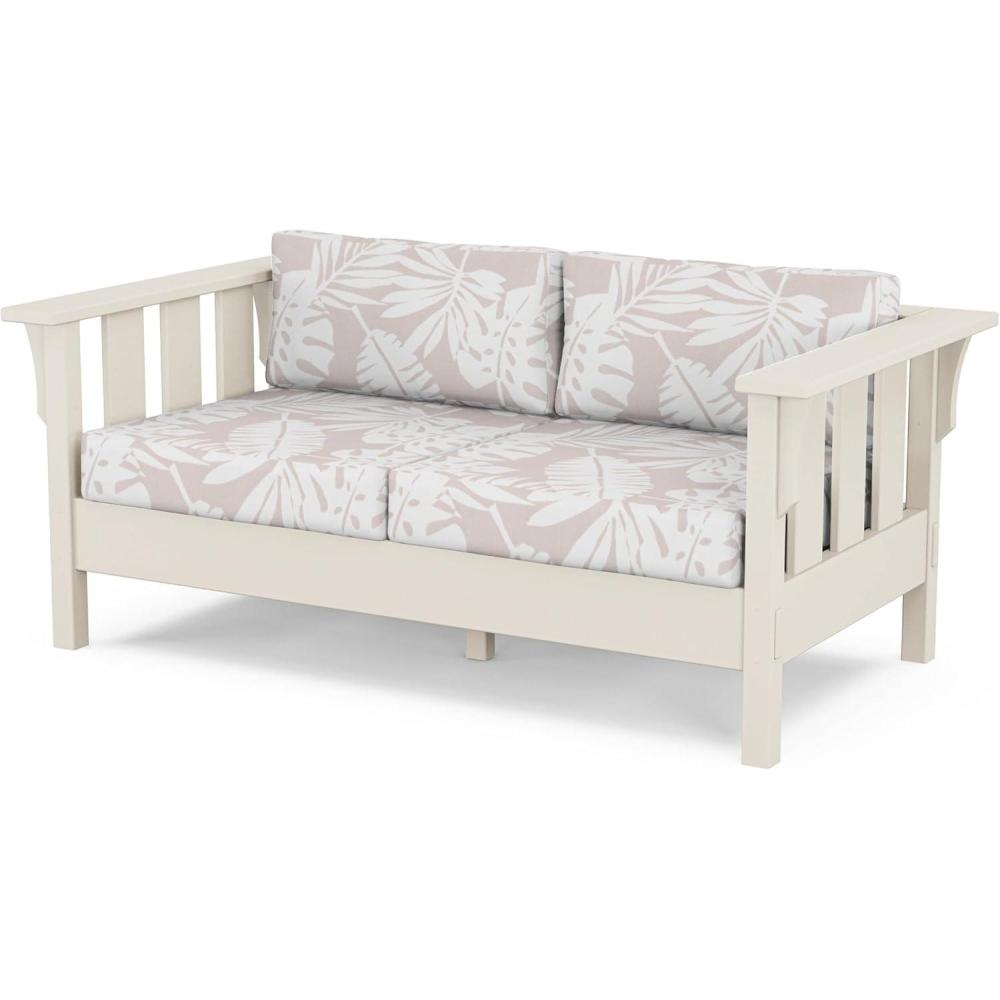 image:imageMartha Stewart by POLYWOOD Acadia Deep Seating Loveseat in MahoganySpiced BurlapSand Leaf Dune Burlap