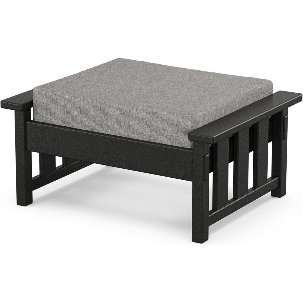 image:imageMartha Stewart by POLYWOOD Acadia Deep Seating Ottoman in Slate GreyMidnight LinenBlack Grey Mist