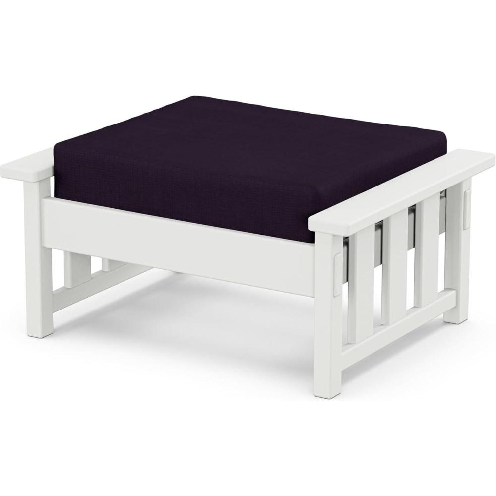 image:imageMartha Stewart by POLYWOOD Acadia Deep Seating Ottoman in Slate GreyMidnight LinenWhite Navy Linen