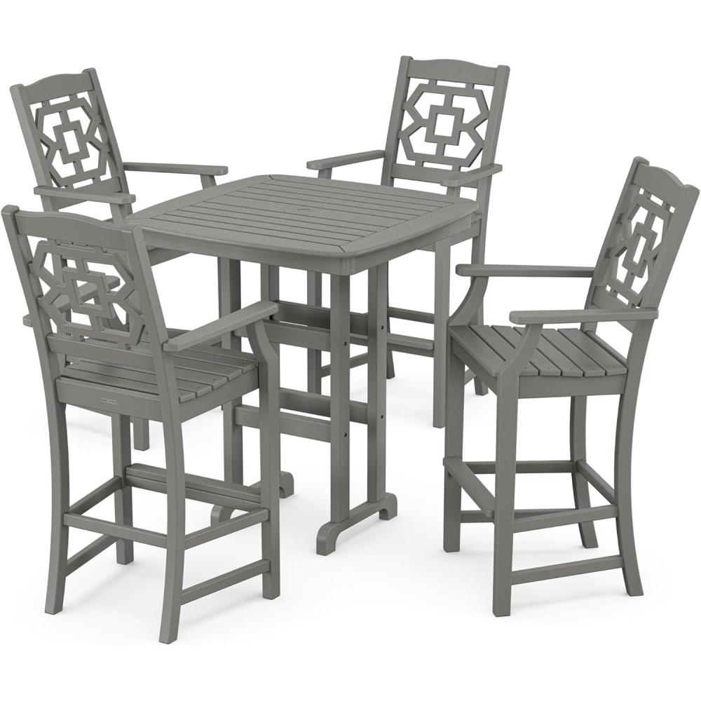 image:imageMartha Stewart by POLYWOOD Chinoiserie 5Piece Bar Set in GreenSlate Grey