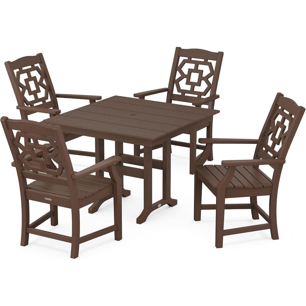 image:imageMartha Stewart by POLYWOOD Chinoiserie 5Piece Farmhouse Dining Set in WhiteMahogany