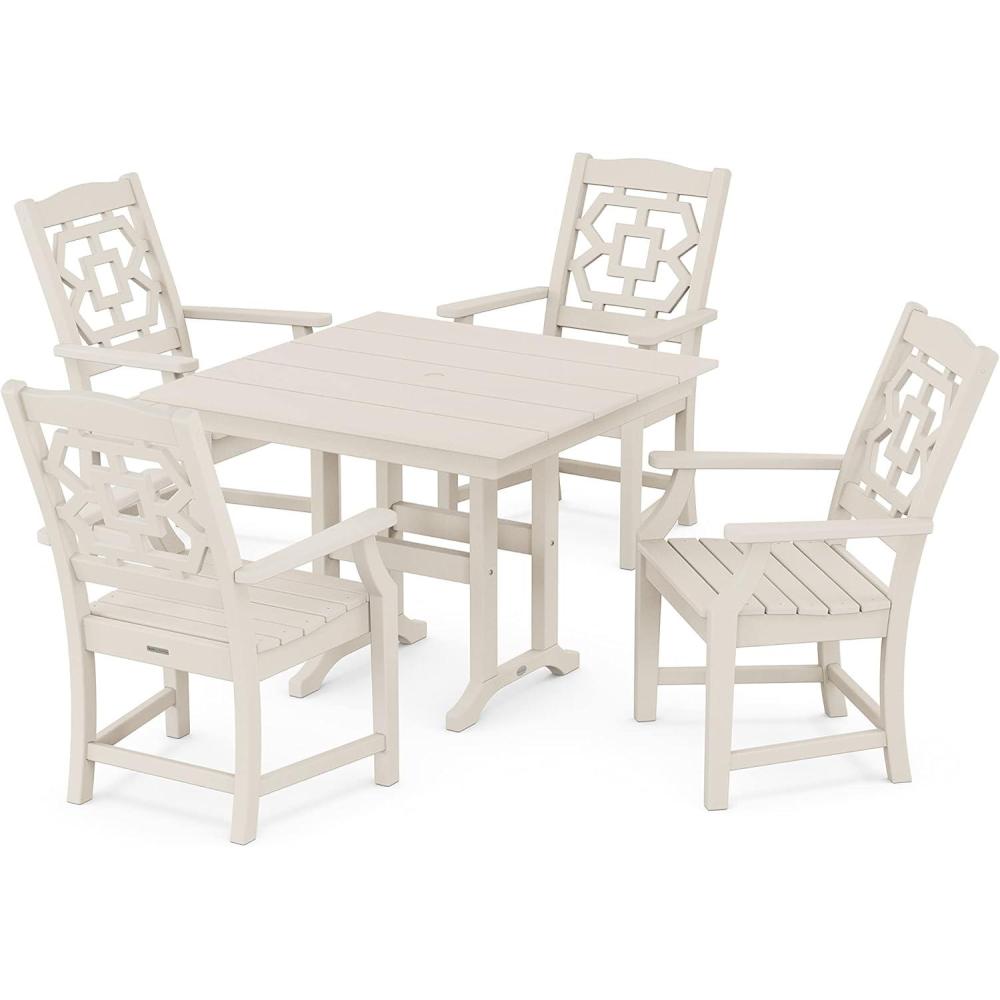 image:imageMartha Stewart by POLYWOOD Chinoiserie 5Piece Farmhouse Dining Set in WhiteSand