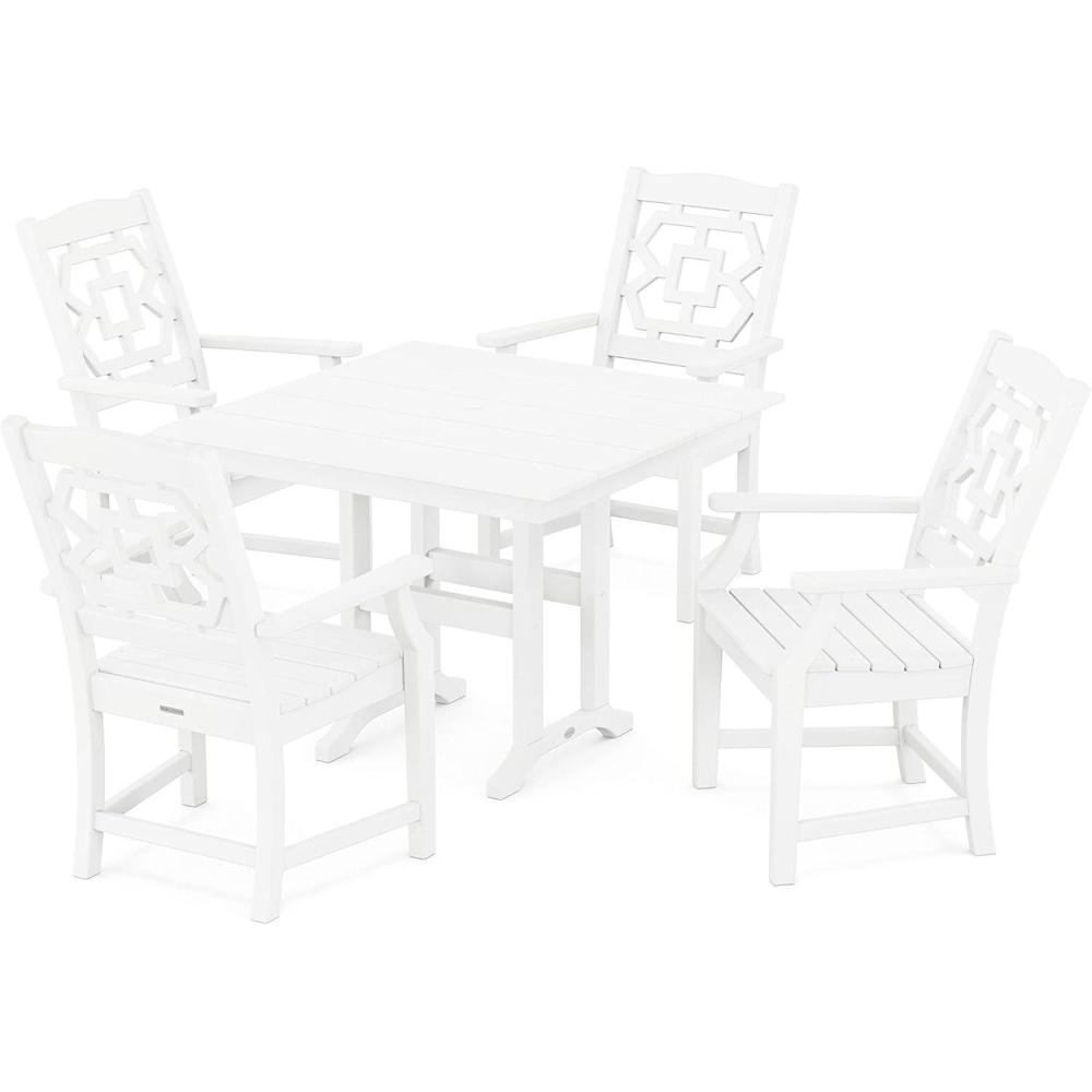image:imageMartha Stewart by POLYWOOD Chinoiserie 5Piece Farmhouse Dining Set in WhiteWhite