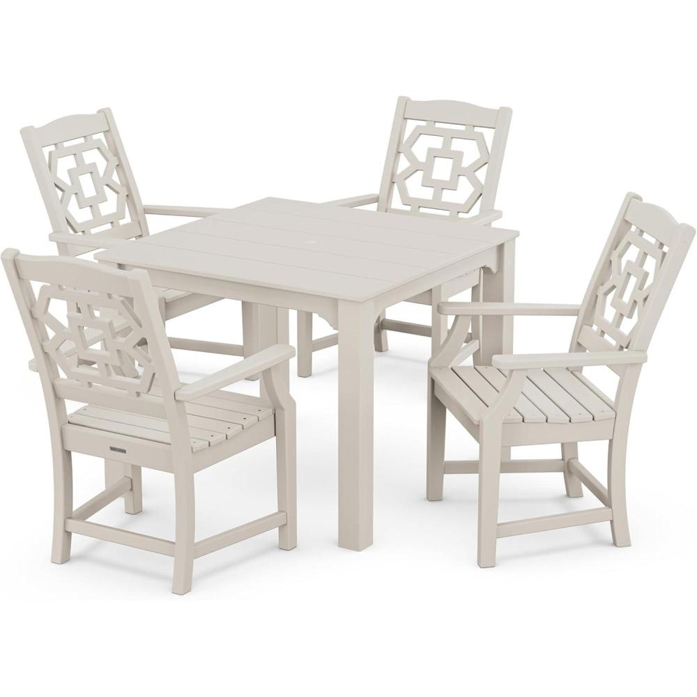 image:imageMartha Stewart by POLYWOOD Chinoiserie 5Piece Parsons Dining Set Exclusive in TeakSand