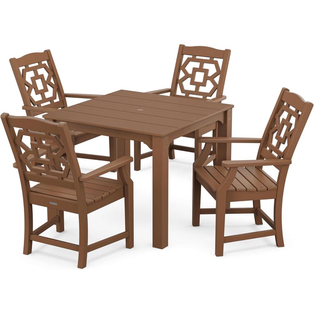 image:imageMartha Stewart by POLYWOOD Chinoiserie 5Piece Parsons Dining Set Exclusive in TeakTeak