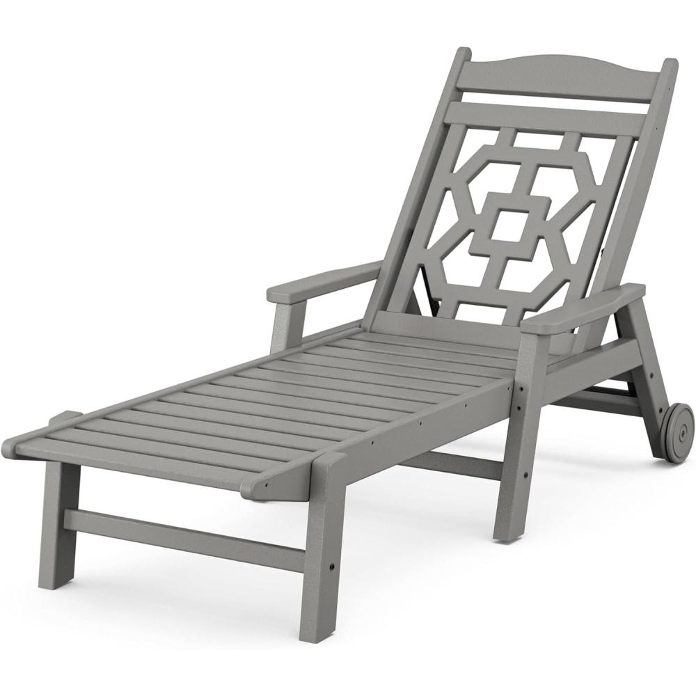 image:imageMartha Stewart by POLYWOOD Chinoiserie Chaise Lounge in TeakSlate Grey