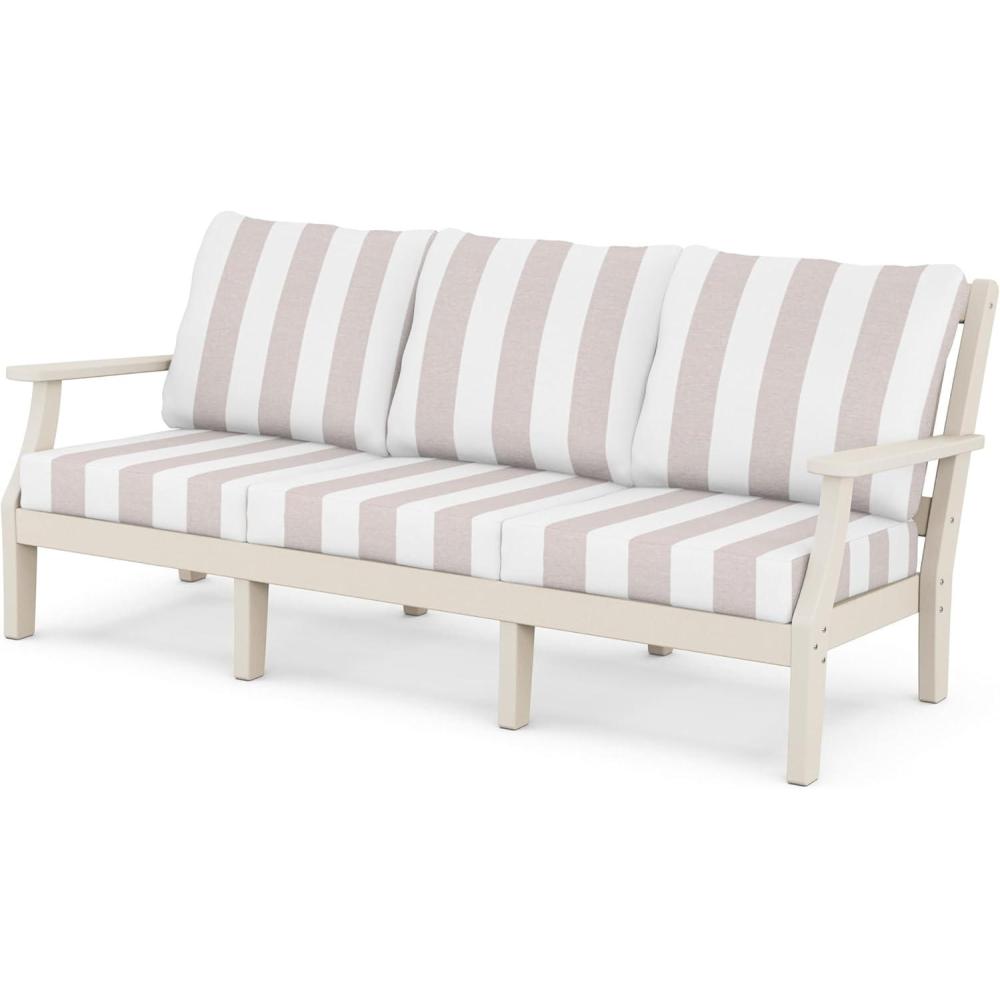 image:imageMartha Stewart by POLYWOOD Chinoiserie Deep Seating Sofa in WhiteGlacier SpaSand Cabana Stripe Dune Burlap