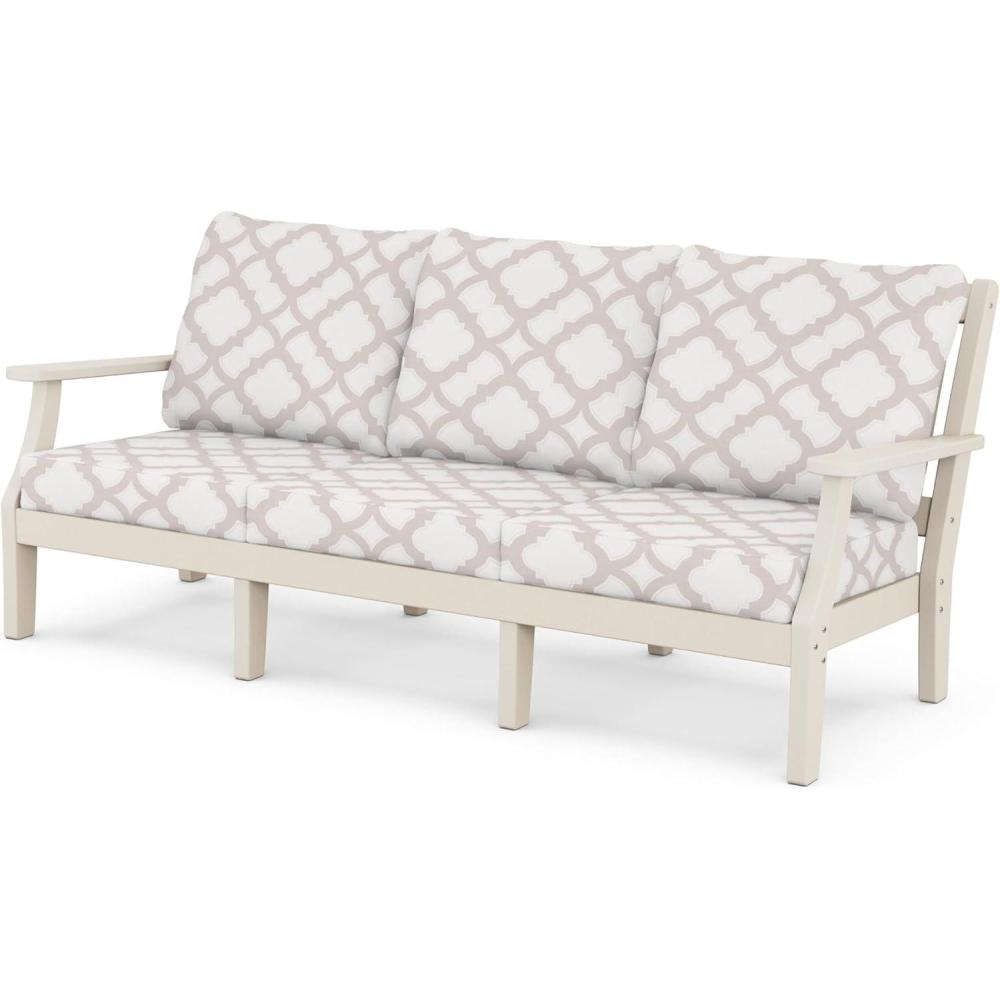 image:imageMartha Stewart by POLYWOOD Chinoiserie Deep Seating Sofa in WhiteGlacier SpaSand Trellis Dune Burlap