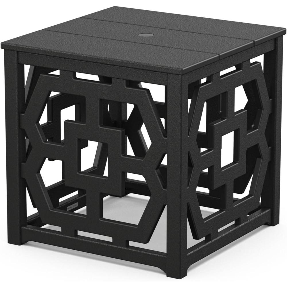 image:imageMartha Stewart by POLYWOOD Chinoiserie Umbrella Stand Accent Table in BlackBlack