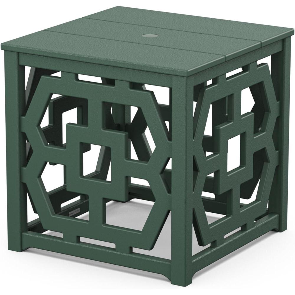 image:imageMartha Stewart by POLYWOOD Chinoiserie Umbrella Stand Accent Table in BlackGreen