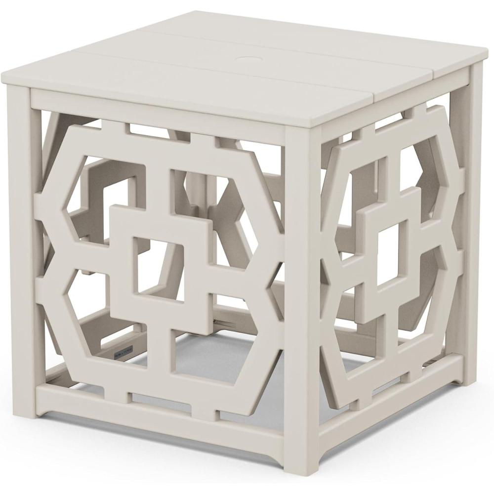 image:imageMartha Stewart by POLYWOOD Chinoiserie Umbrella Stand Accent Table in BlackSand