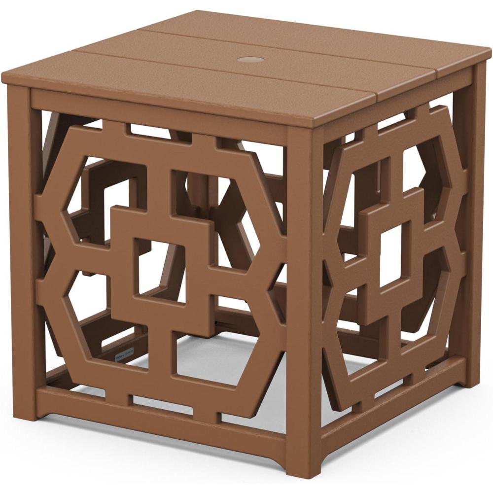 image:imageMartha Stewart by POLYWOOD Chinoiserie Umbrella Stand Accent Table in BlackTeak