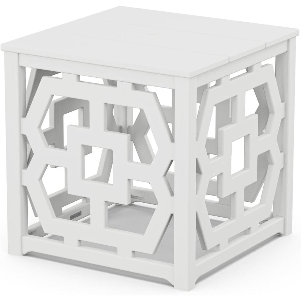 image:imageMartha Stewart by POLYWOOD Chinoiserie Umbrella Stand Accent Table in BlackWhite