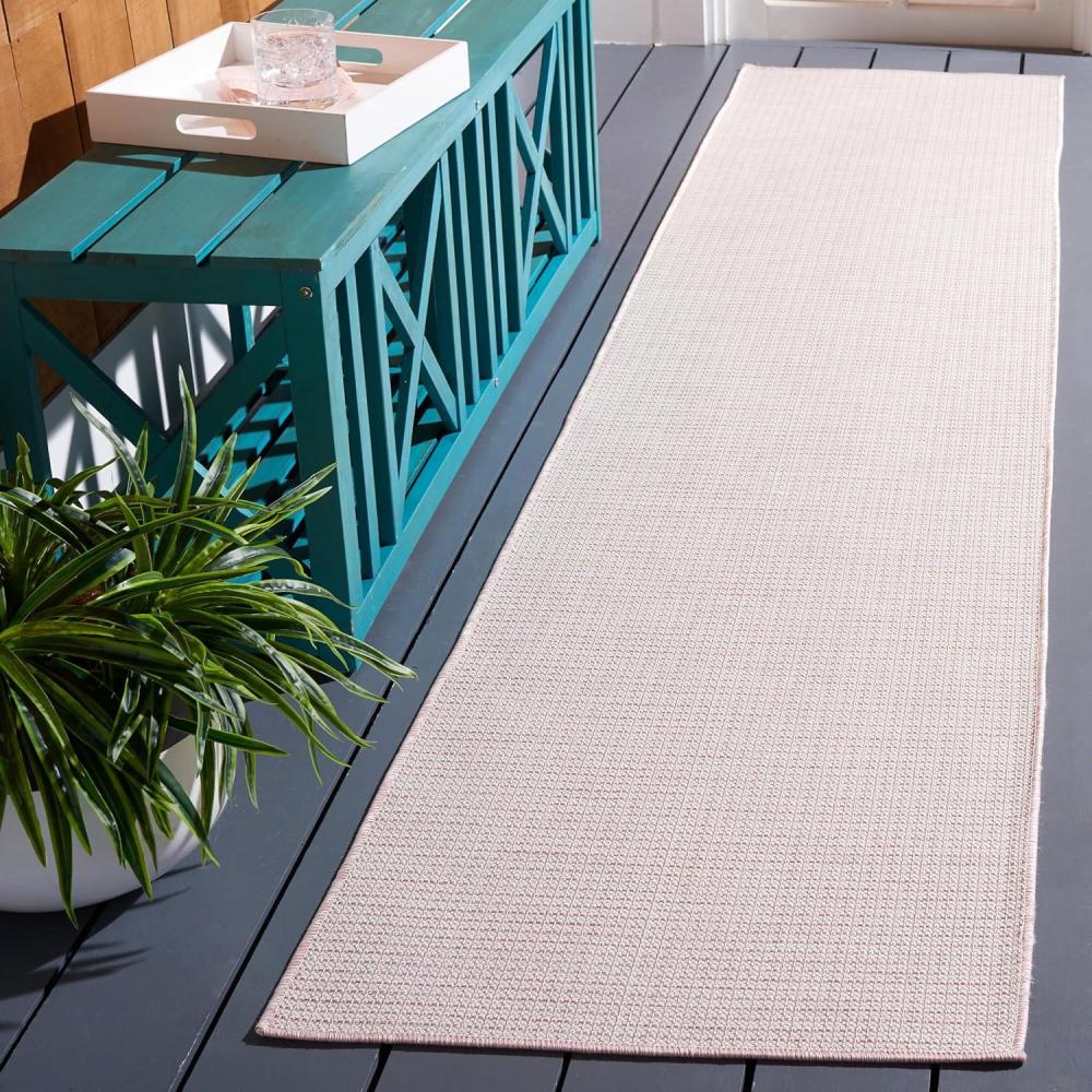 image:imageMartha Stewart x SAFAVIEH Outdoor Area Rug Collection 65 Round Navy Weather Resistant amp Washable Ideal for Patio Backyard Mudroom Deck Dining Space MSR4490NBeigePink
