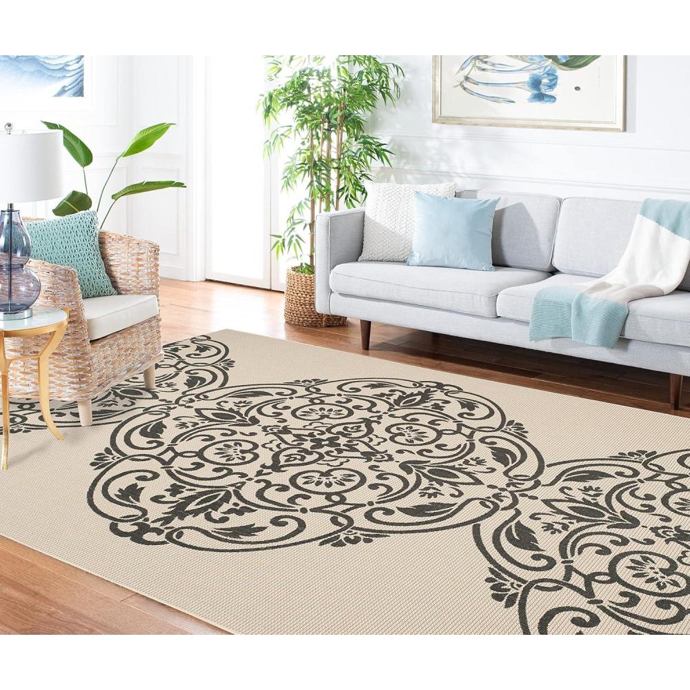 image:imageMartha Stewart x SAFAVIEH Outdoor Area Rug Collection 8 x 112 Azurite Weather Resistant amp Washable Ideal for Patio Backyard Mudroom Deck Dining Space MSR4230233Silhouette