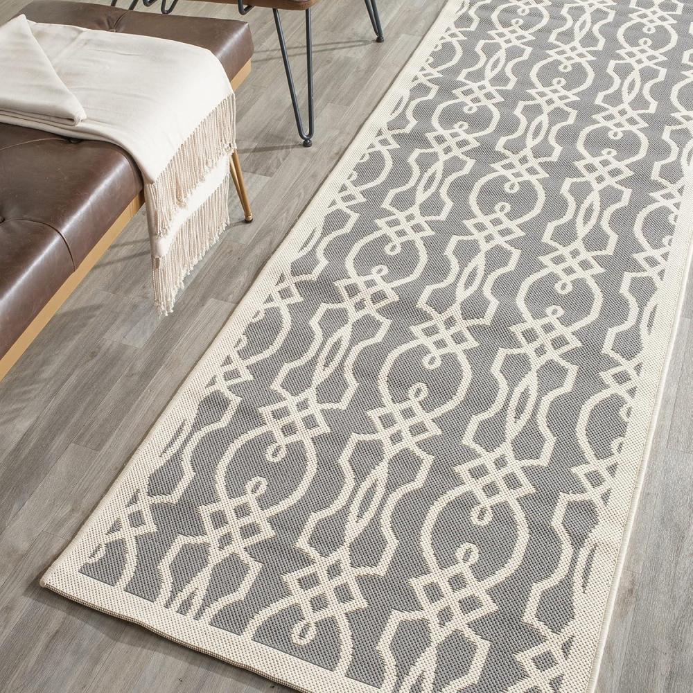 image:imageMartha Stewart x SAFAVIEH Outdoor Area Rug Collection 8 x 112 Azurite Weather Resistant amp Washable Ideal for Patio Backyard Mudroom Deck Dining Space MSR4220233Cement
