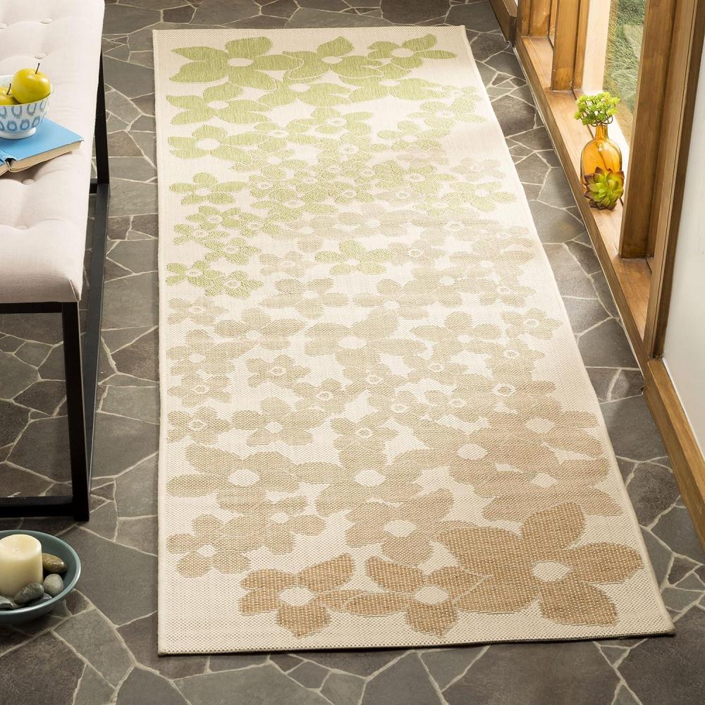 image:imageMartha Stewart x SAFAVIEH Outdoor Area Rug Collection 8 x 112 Beige amp Brown Weather Resistant amp Washable Ideal for Patio Backyard Mudroom Deck Dining Space MSR4246232BeigeSweet Pea