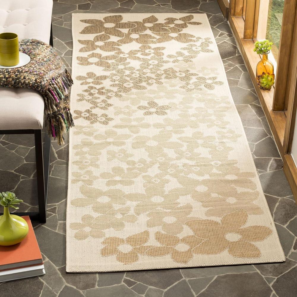 image:imageMartha Stewart x SAFAVIEH Outdoor Area Rug Collection 8 x 112 Beige amp Brown Weather Resistant amp Washable Ideal for Patio Backyard Mudroom Deck Dining Space MSR4246232BeigeBrown